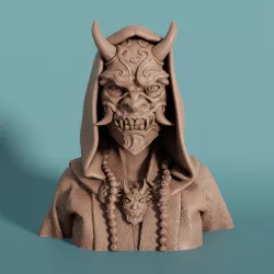 Oni masked Samurai woman bust