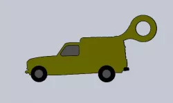 R4 box van keychain