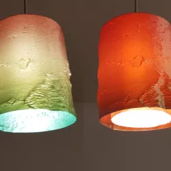 Real Birch Tree Texture Applied to a Lamp Shade and a Pot
