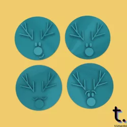 Rudolph moods embossers : Reindeer Faces