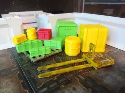Sci Fi Modern Boxes, Barrels and Palette truck