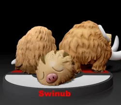 Swinub Piloswine Mamoswine Evolution - FAN ART - POKÉMON FIGURINE - 3D PRINT MODEL
