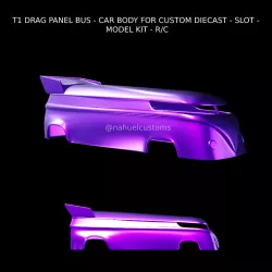 T1 DRAG PANEL BUS - CAR BODY FOR CUSTOM DIECAST - SLOT - MODEL KIT - R/C