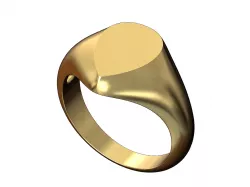 Teardrop shaped signet ring 3D print model