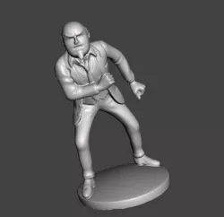 tintin the pyromancer doctor muller the black island .stl .obj