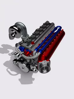 TITEN Billet Toyota 2JZ Turbo engine High Detail Supra motor