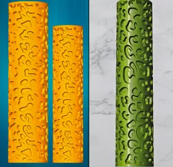Two sizes leopard print texture roller pin for polymer clay