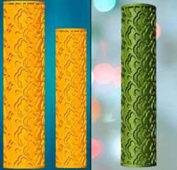 Two texture roller pins, polymer clay rollers