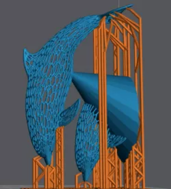 Voronoi Dolphin Ornament