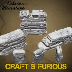 6 car body decors, pack - Post apo death race - 1/64
