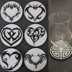 6 Coaster Tribal Heart