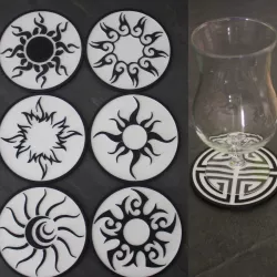 6 Coaster Tribal Sun
