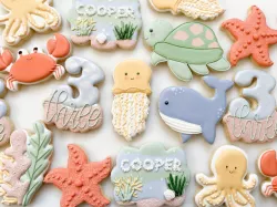 6 Ocean Sea Animals Cookie Cutter Set: Starfish, Octopus, Turtle, Crab, Jellyfish