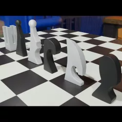 Abstract Chess Pieces STL OBJ 3MF