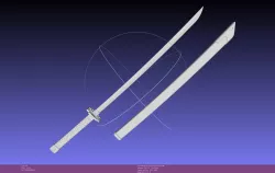 Akame Ga Kill Akame Sword And Sheath Printable Assembly