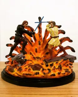 ANAKIN VS OBI WAN KENOBI DIORAMA (MUSTAFAR)