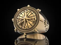 Anchor rudder and compass Ring