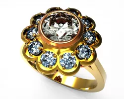 Art Deco Engagement Ring Queen Victoria Style