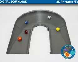 Banked Hairpin Corner Tracks for Marble Sports Racing System - A Modular Marble Racetrack Toy - STEM Toy