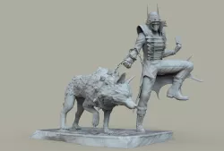 BATMAN CHARACTER WITH WOLF STL