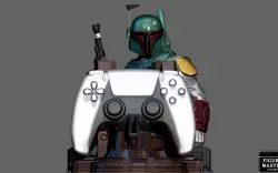 BOBA FETT ORIGINAL PS5 PS4 CONTROLLER HOLDER MODEL STARWARS DISNEY 3D PRINT BOOK OF BOBA FETT