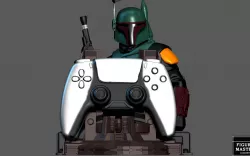 BOBA FETT PS5 PS4 CONTROLLER HOLDER MODEL STARWARS DISNEY 3D PRINT BOOK OF BOBA FETT