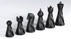 Chess set pieces spiral
