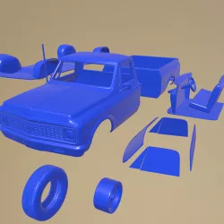 Chevrolet C10 Cheyenne Pickup 1971 Printable In Separate Parts