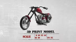 Chopper custom biker motorcycle STL printable 3D print