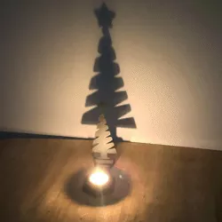 Christmas Shadow Candle Holder with 13 Silhouettes Files