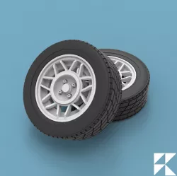 Classic wheels - VW Snowflake style - wheel set for model cars and diecast - 1/24 scale