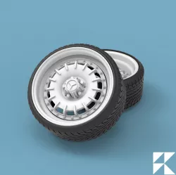 Custom wheels - MB Barock 2 piece - wheel set for scale models and diecast - 1/24 scale