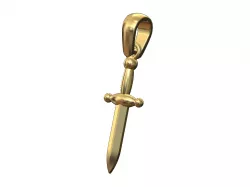 Dagger pendant with bail 3D print model