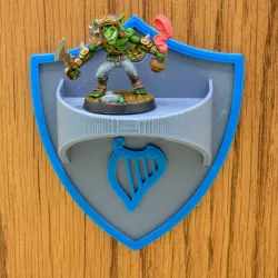 DND MINIATURE DISPLAY SHELF WITH BARD ICON - MMU