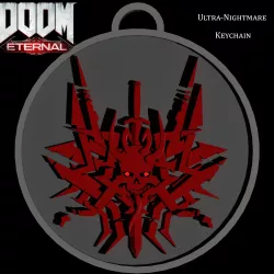 Doom Eternal Ultra-Nightmare Logo keychain