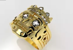 Flat Skull Ring Guardian 3D print model