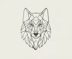 Geometric Wolf Painting