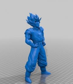 Goku SSJ3 STL Files Standing V2 from Dragonball 3D Printable