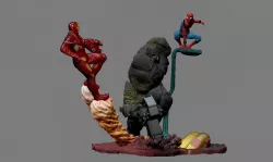 IRONMAN SPIDERMAN AVENGERS INFINITY WAR STATUE CULL OBSIDIAN FOR 3D PRINT
