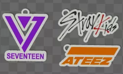 K-pop bands keychains x3