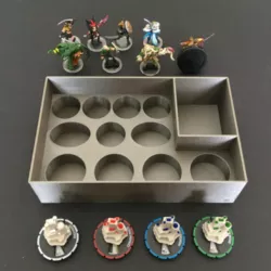 Mage Knight organizers, Part 1: Statuettes + Crystals
