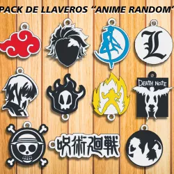 PACK 11 KEY RINGS " ANIME RANDOM " / KEY CHAIN