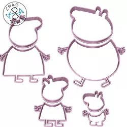 Peppa Pig Silhouette Collection Set - Cookie Cutter - Fondant - Polymer Clay