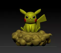 Pikachu fanart magic cloud Kinton