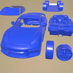 PORSCHE 718 CAYMAN GT4 2020 PRINTABLE CAR IN SEPARATE PARTS