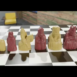 Printable Medieval Medieval Chessmen Chess Set 2 OBJ 3MF 3D model