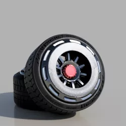 Rotiform Style Rims with AERO disc with TIRES For diecast and RC scale models