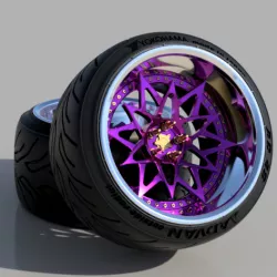 SevenK7 SK NIKA S Rims 18 inch with Advan tires for scale models