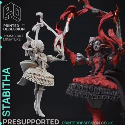 "Stabitha" Bladed Jester - Circus of Horrors - PRESUPPORTED - 32mm Scale