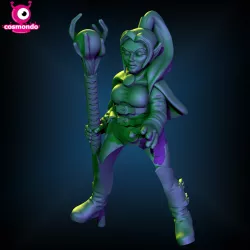 Straddling Drow Wizard Female Version for Saddled Beasts